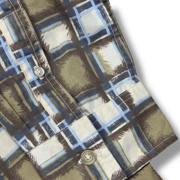 VTG OAKLEY Men’s Plaid Long Sleeve Shirt Large 2000s Y2K Casual Olive Green - Picture 4 of 10